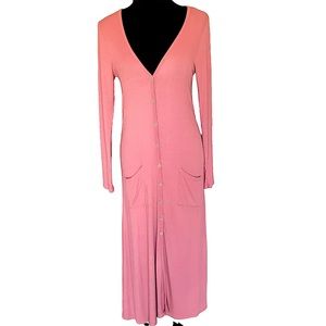 Lulus Graceful Ways Rusty Rose Long Cardigan Sweater